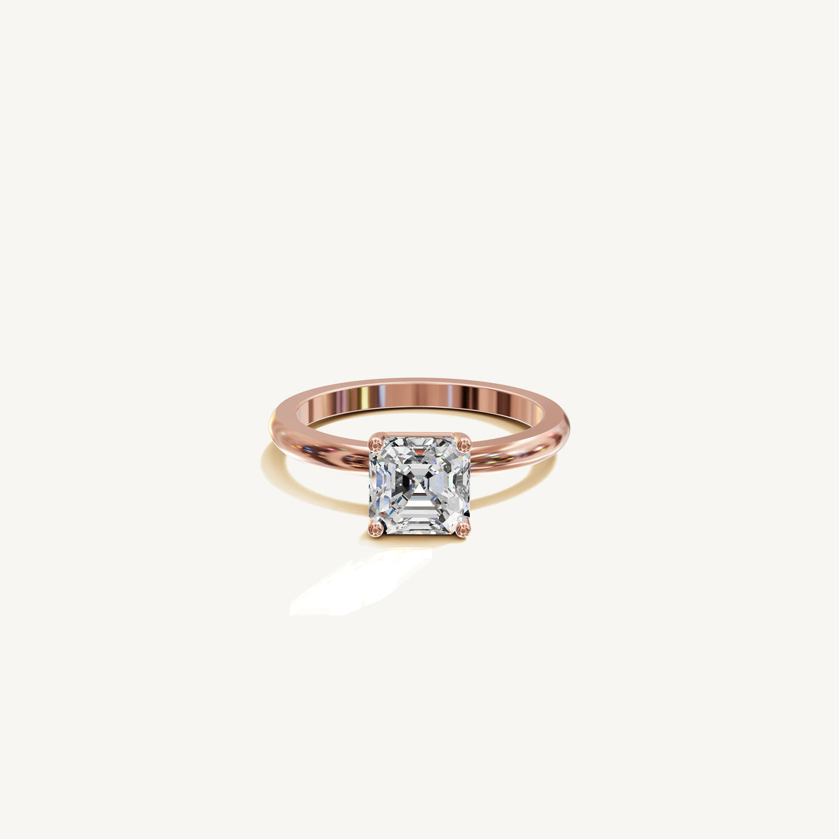 Solitaire 4-Prong Ring with 2ct Asscher Diamond 