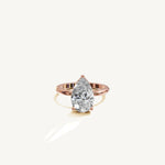 Solitaire 4-Prong Ring with 3ct Pear Diamond 