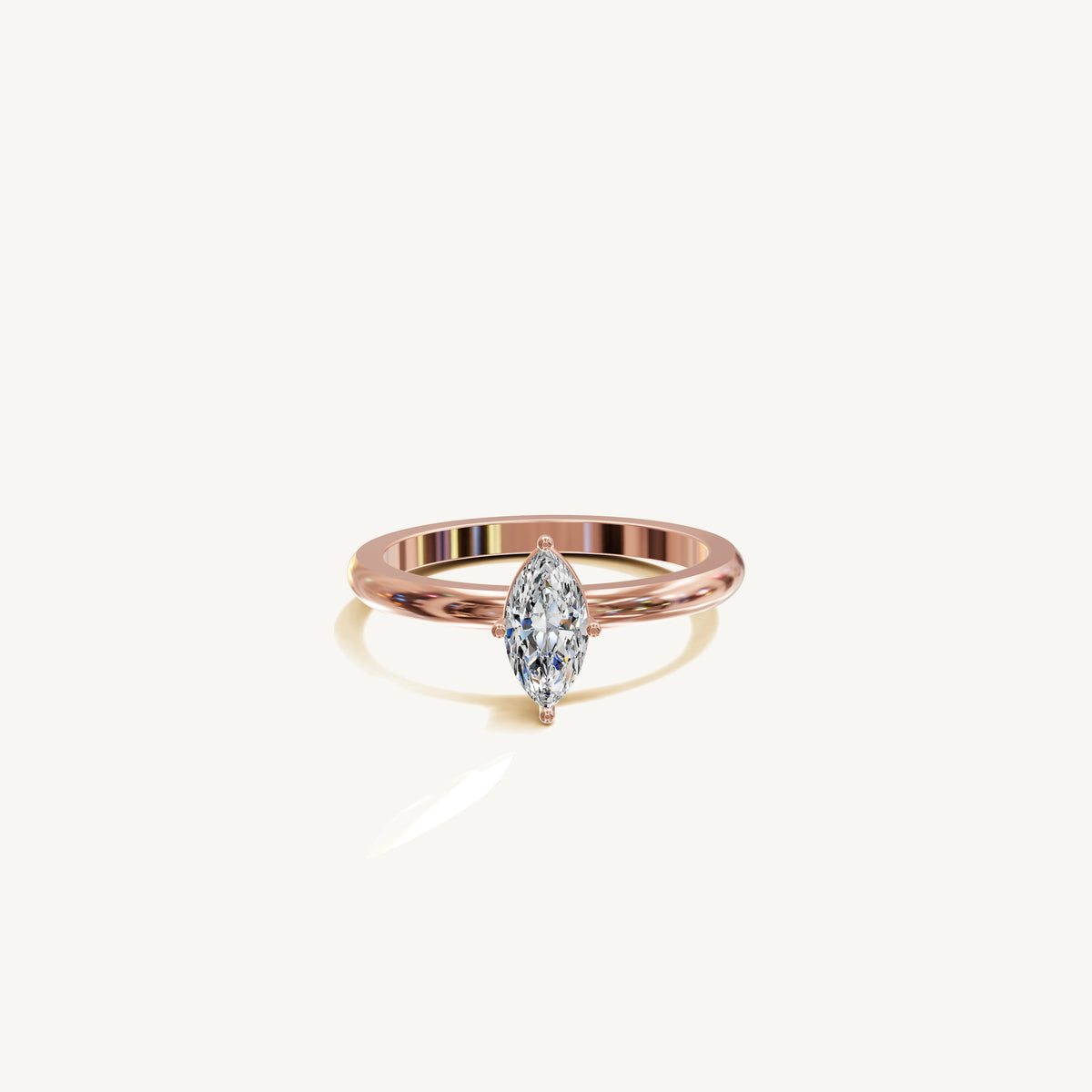 Solitaire 4-Prong Ring with 0.5ct Marquise Diamond 