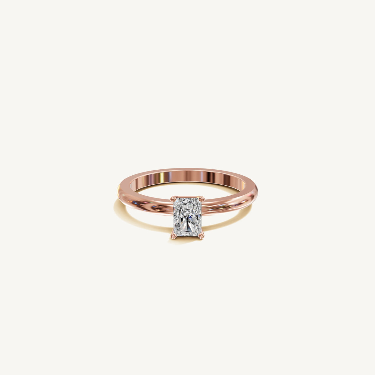 Solitaire 4-Prong Ring with 0.5ct Radiant Diamond 