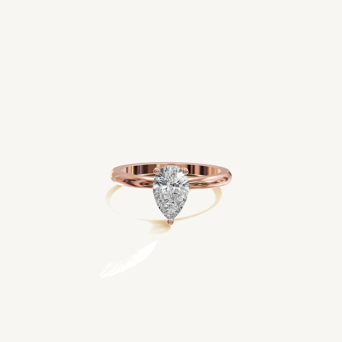 Solitaire 4-Prong Ring with 1ct Pear Diamond 
