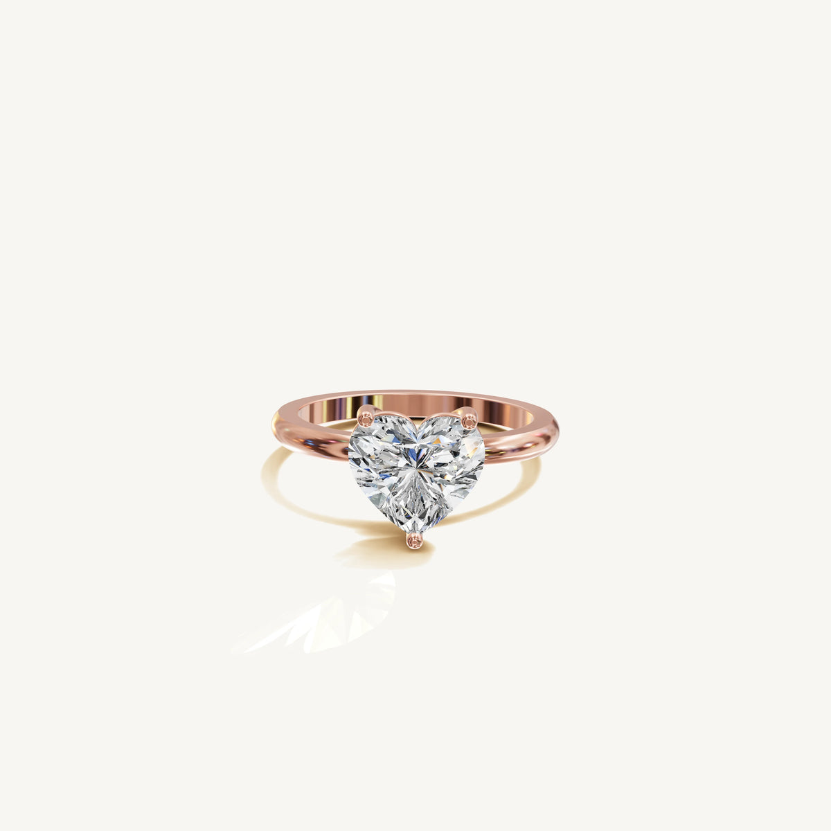 Solitaire 4-Prong Ring with 2ct Heart Diamond 
