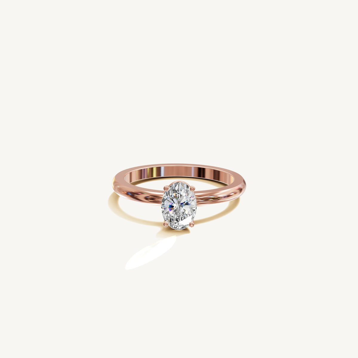 Solitaire 4-Prong Ring with 0.75ct Oval Diamond 