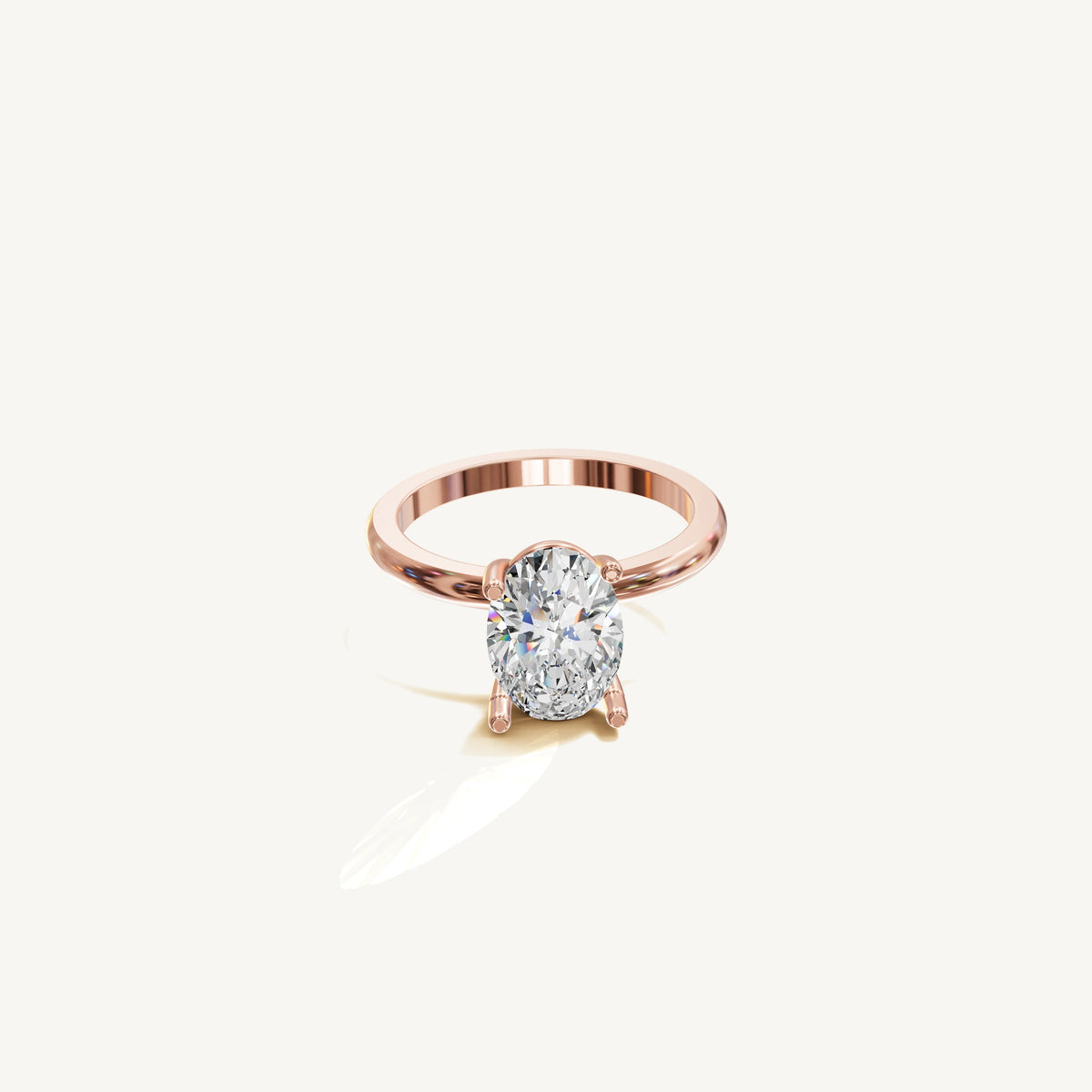 Solitaire 4-Prong Ring with 2ct Oval Diamond 