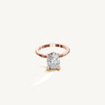 Solitaire 4-Prong Ring with 2ct Oval Diamond 