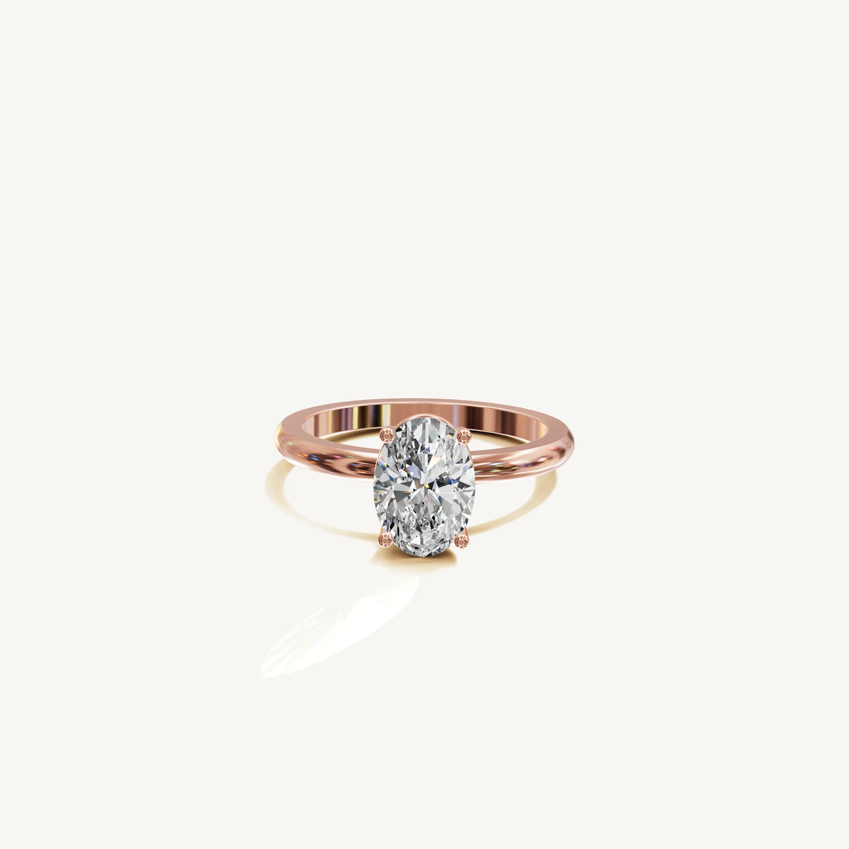 Solitaire 4-Prong Ring with 1.5ct Oval Diamond 