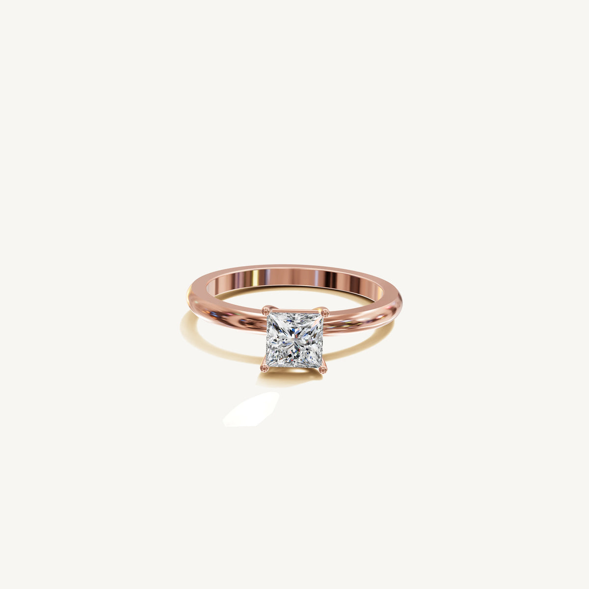 Solitaire 4-Prong Ring with 1ct Asscher Diamond 