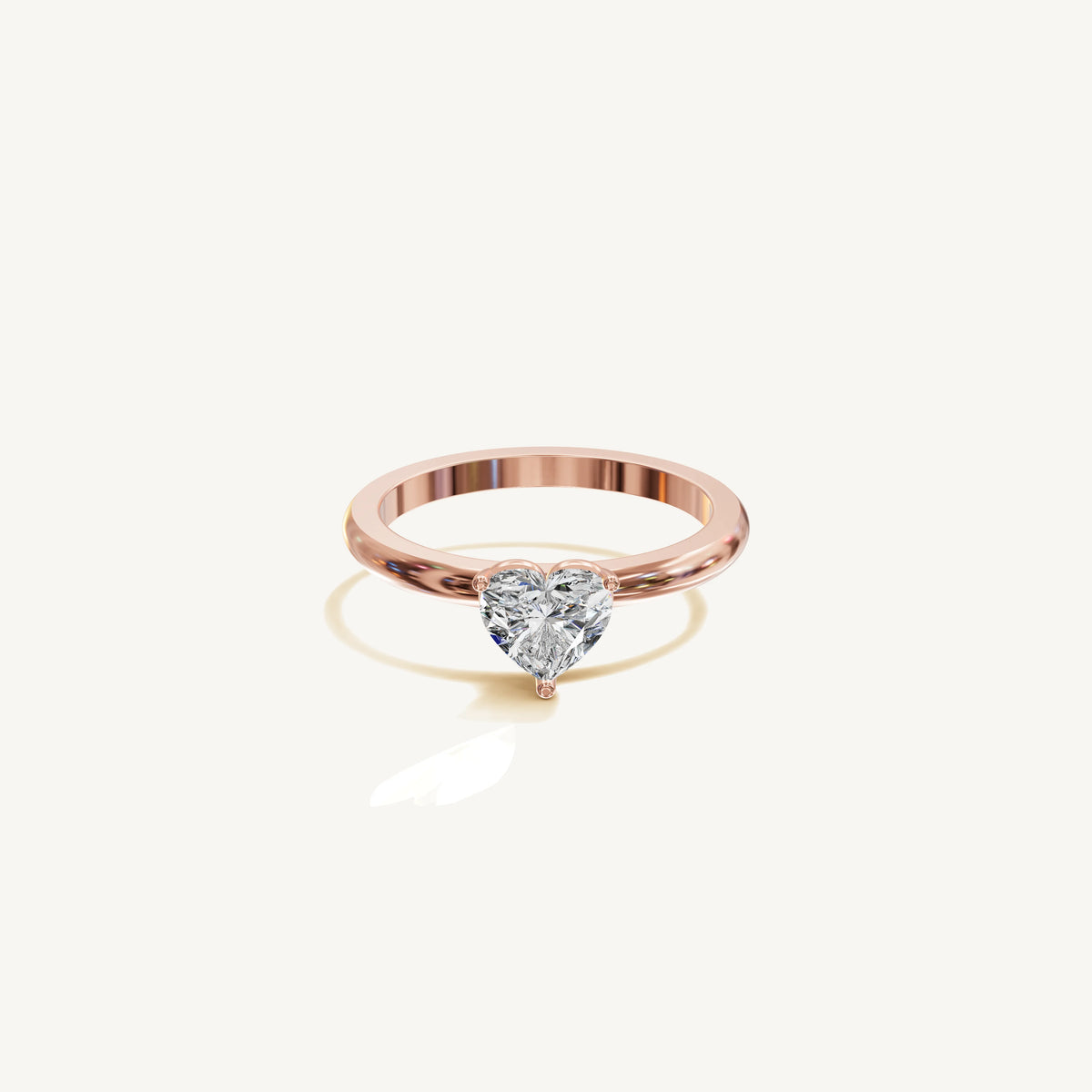 Solitaire 4-Prong Ring with 1ct Heart Diamond 