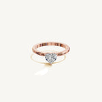 Solitaire 4-Prong Ring with 1ct Heart Diamond 