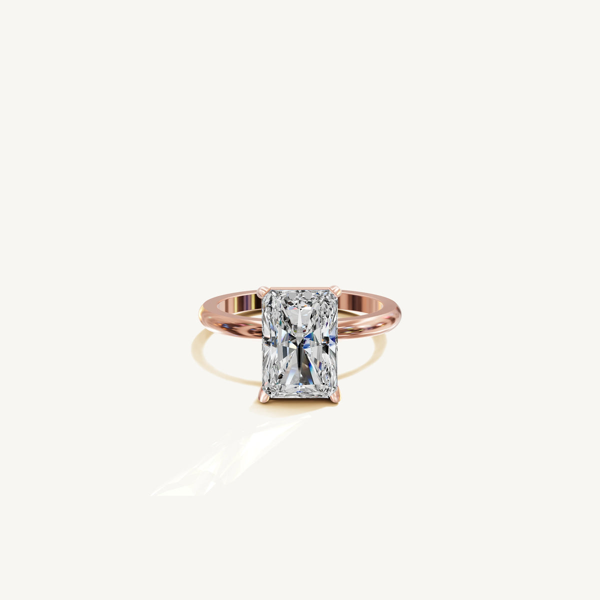 Solitaire 4-Prong Ring with 3ct Radiant Diamond 