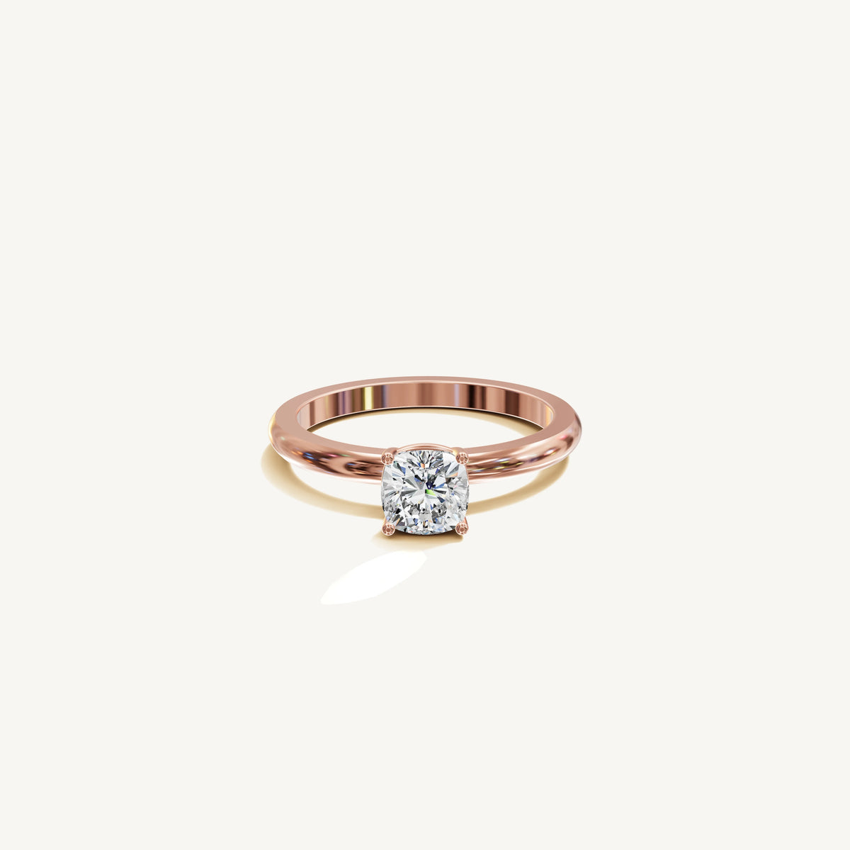Solitaire 4-Prong Ring with 0.75ct Cushion Diamond 