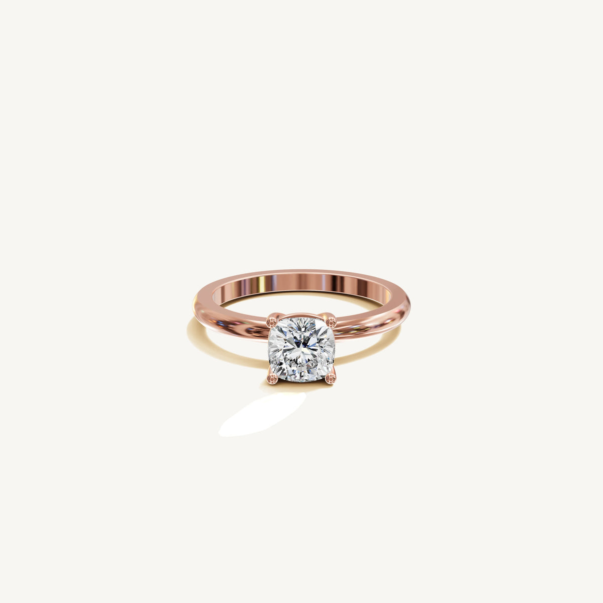 Solitaire 4-Prong Ring with 1ct Cushion Diamond 
