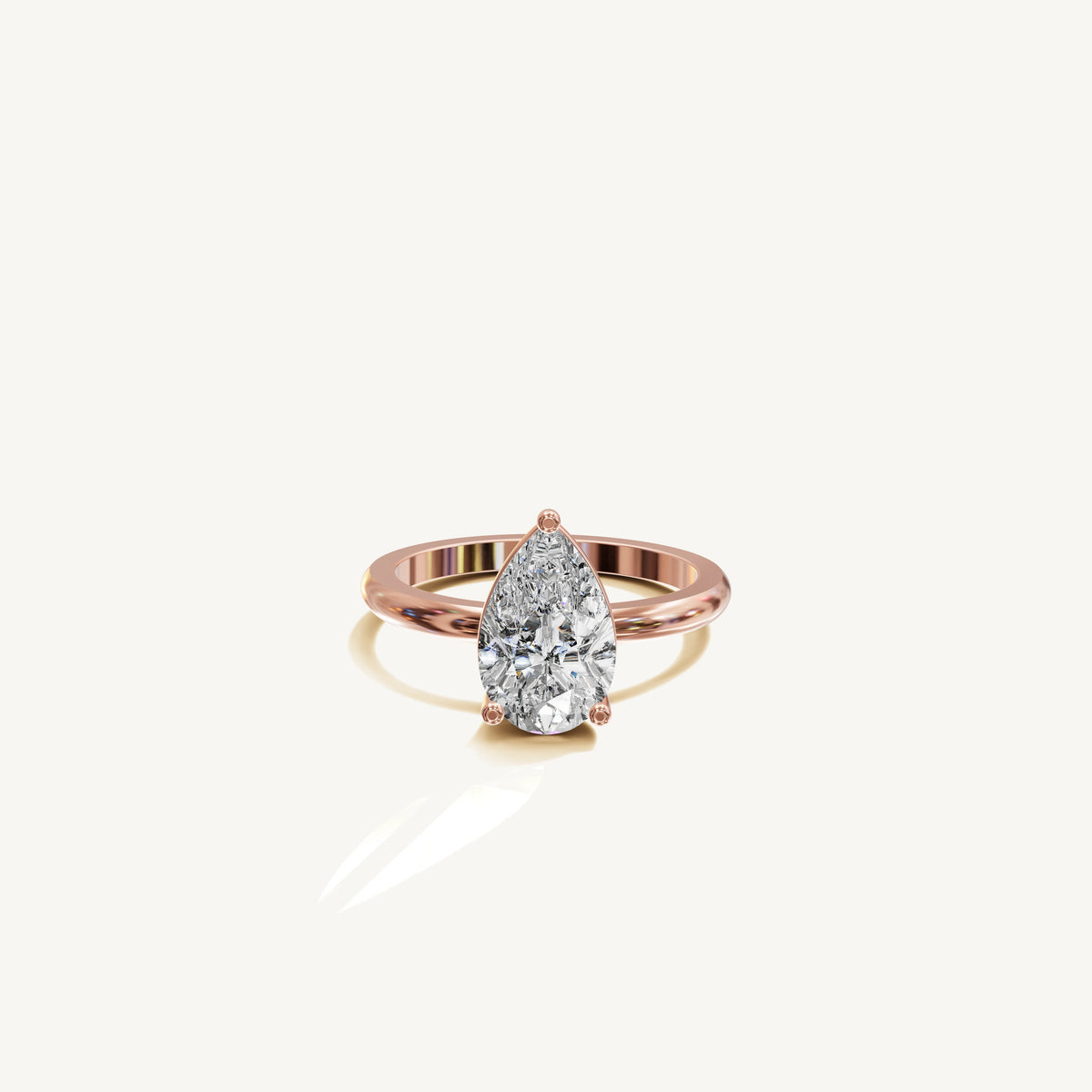 Solitaire 4-Prong Ring with 2ct Pear Diamond 