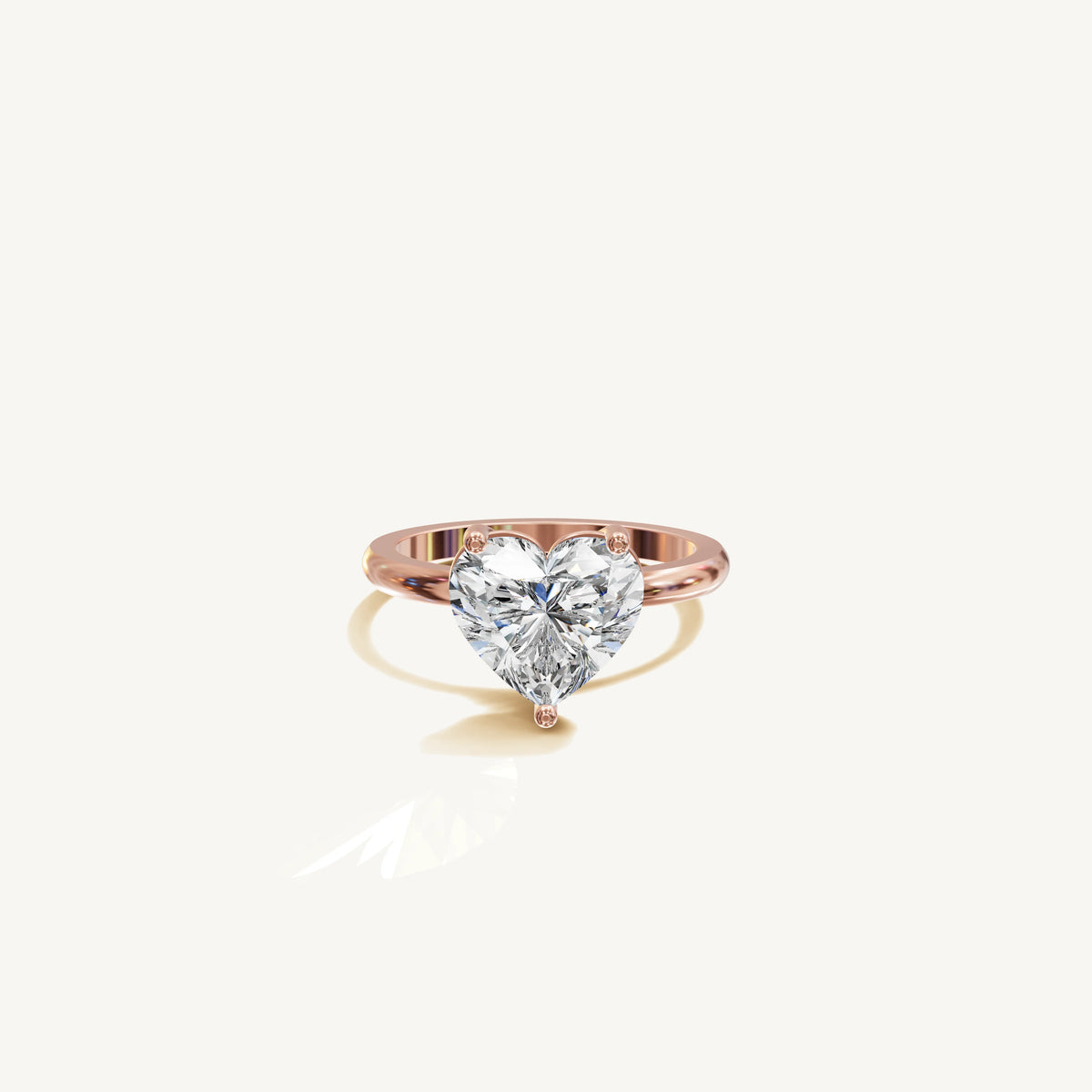 Solitaire 4-Prong Ring with 3ct Heart Diamond 