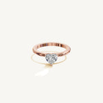 Solitaire 4-Prong Ring with 0.75ct Heart Diamond 