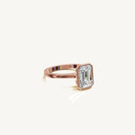 Solitaire Bezel Ring with 2ct Emerald Diamond 