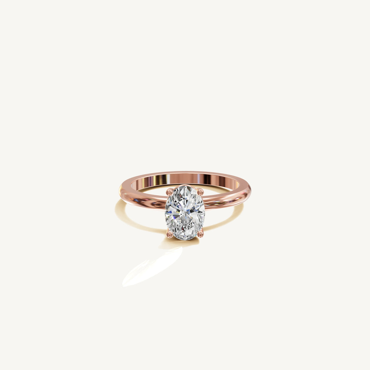 Solitaire 4-Prong Ring with 1ct Oval Diamond 