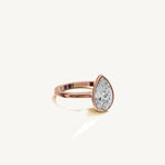 Solitaire Bezel Ring with 3ct Pear Diamond 