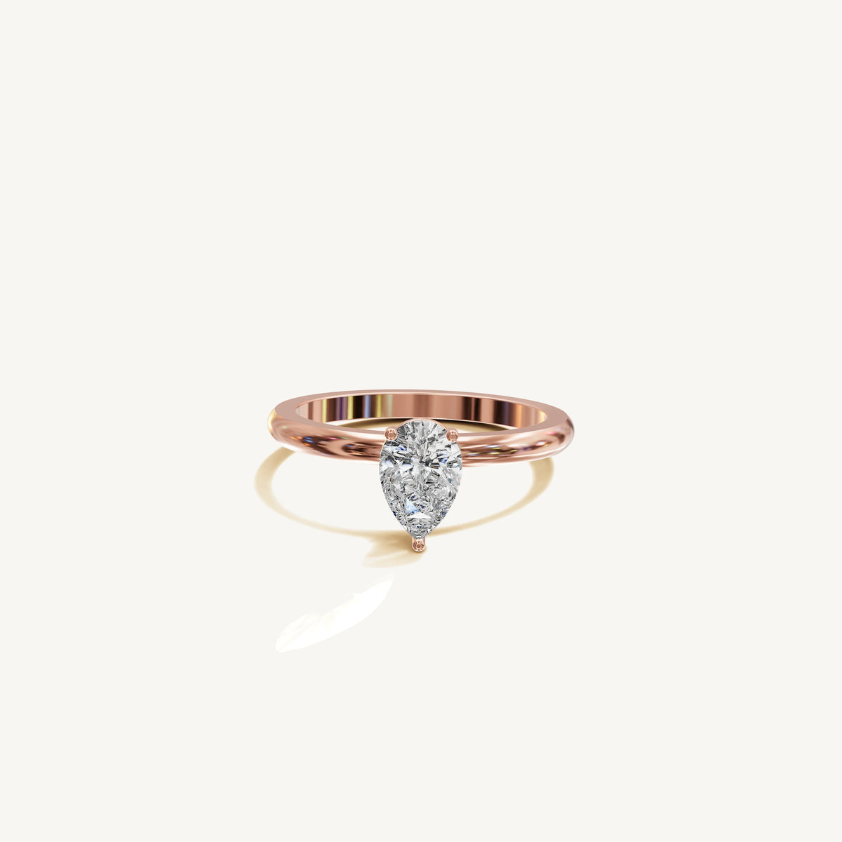 Solitaire 4-Prong Ring with 0.75ct Pear Diamond 
