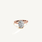 Solitaire Cathedral Ring with 0.75ct Oval Diamond 