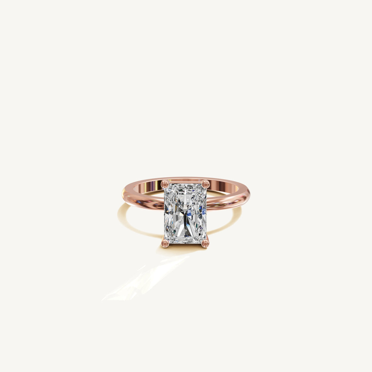 Solitaire 4-Prong Ring with 2ct Radiant Diamond 
