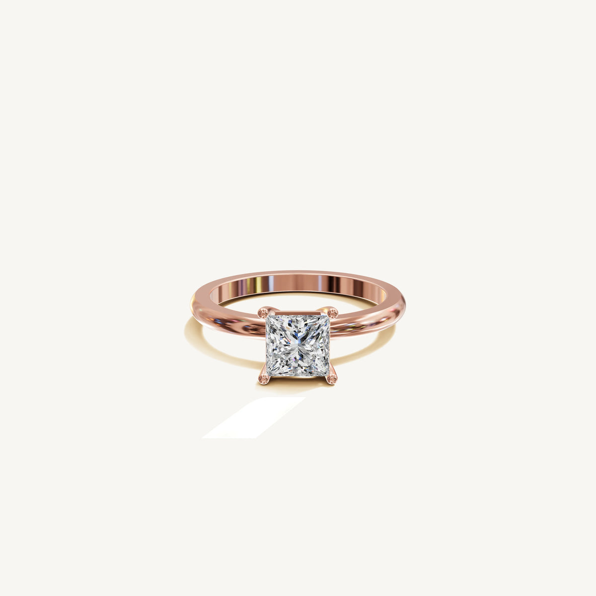 Solitaire 4-Prong Ring with 1ct Princess Diamond 