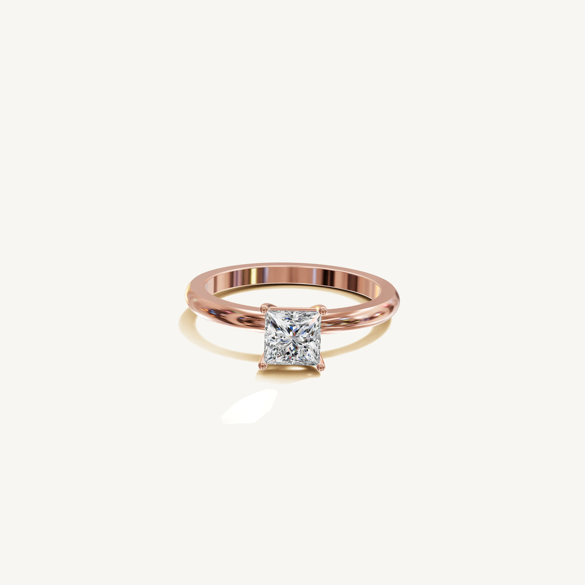 Solitaire 4-Prong Ring with 0.75ct Asscher Diamond 