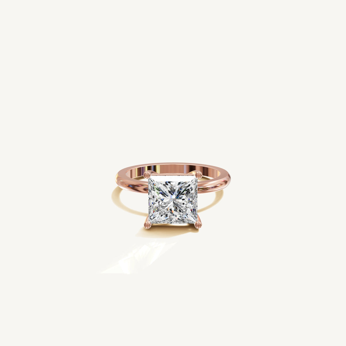 Solitaire 4-Prong Ring with 3ct Princess Diamond 