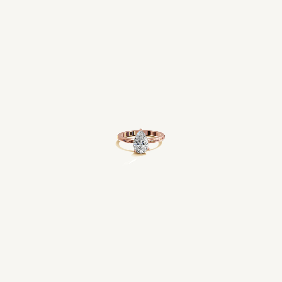 Solitaire 4-Prong Ring with 1.5ct Pear Diamond 