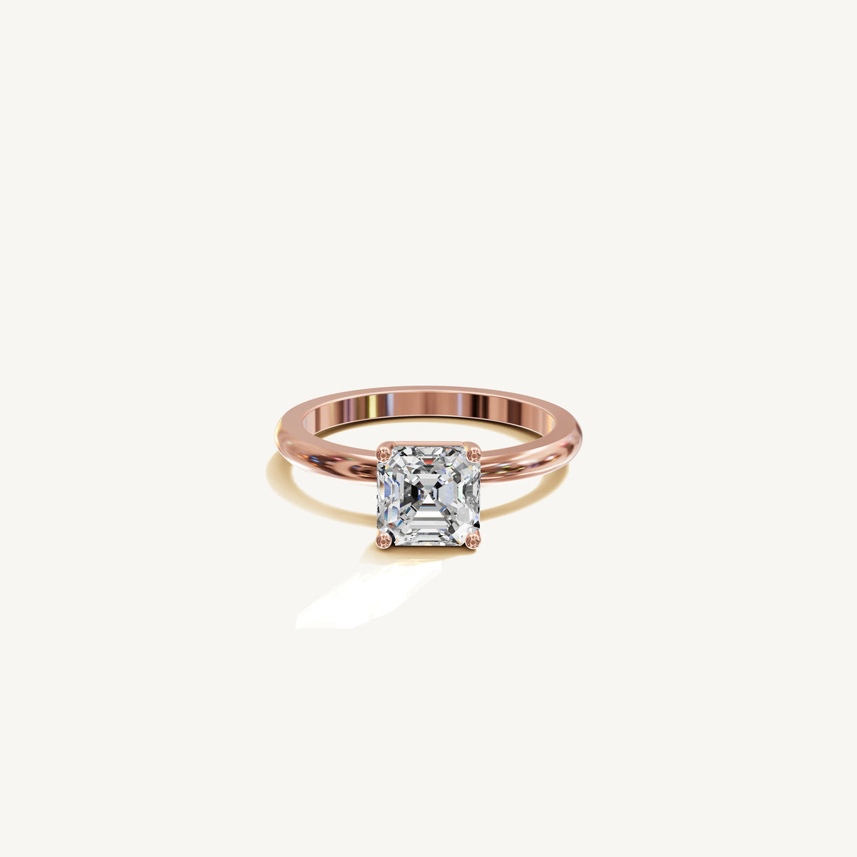 Solitaire 4-Prong Ring with 1.5ct Asscher Diamond 