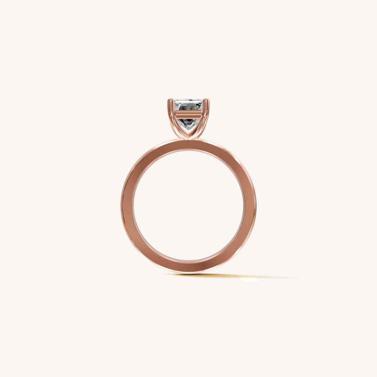Solitaire 4-Prong Ring with 2ct Emerald Diamond 