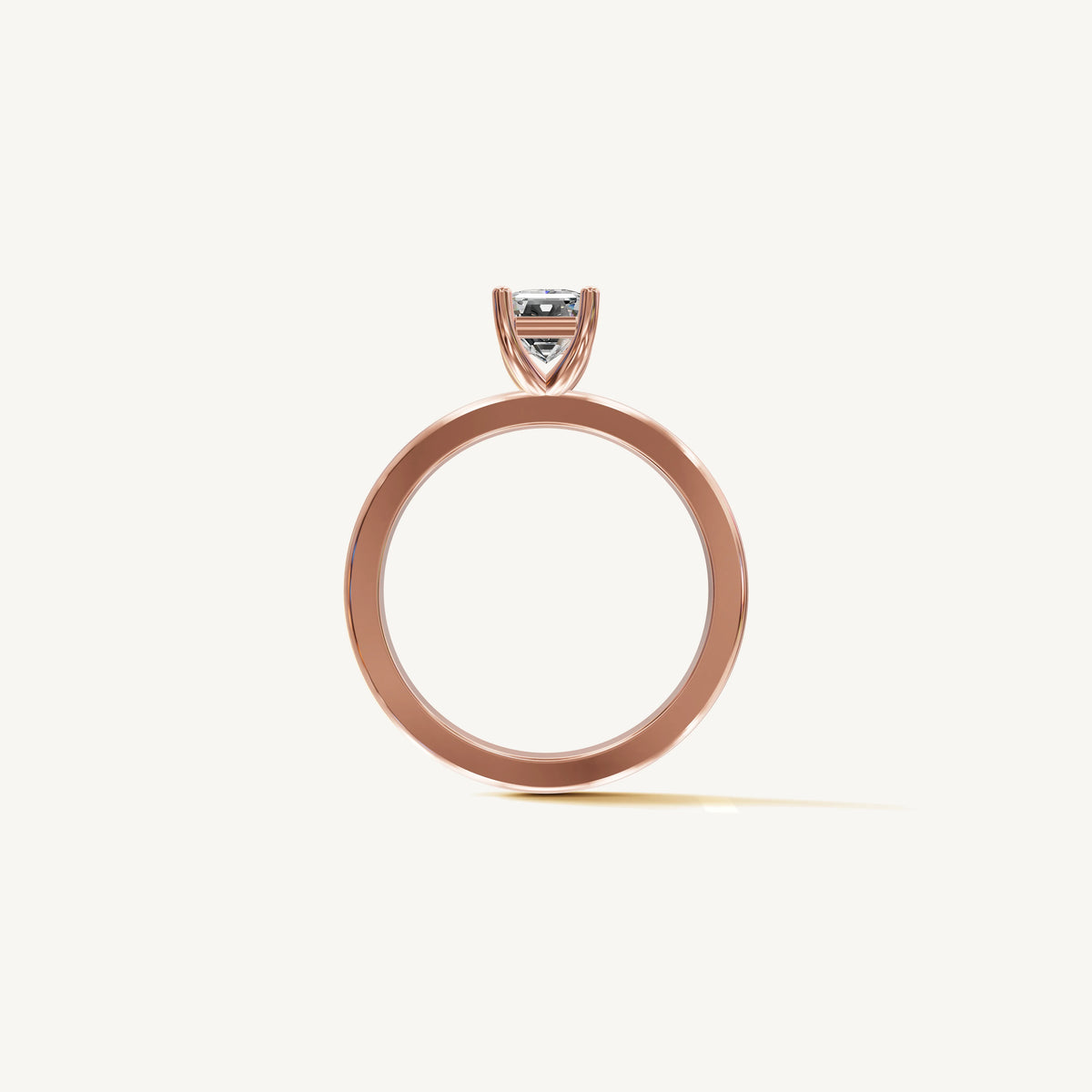 Solitaire 4-Prong Ring with 1ct Emerald Diamond 