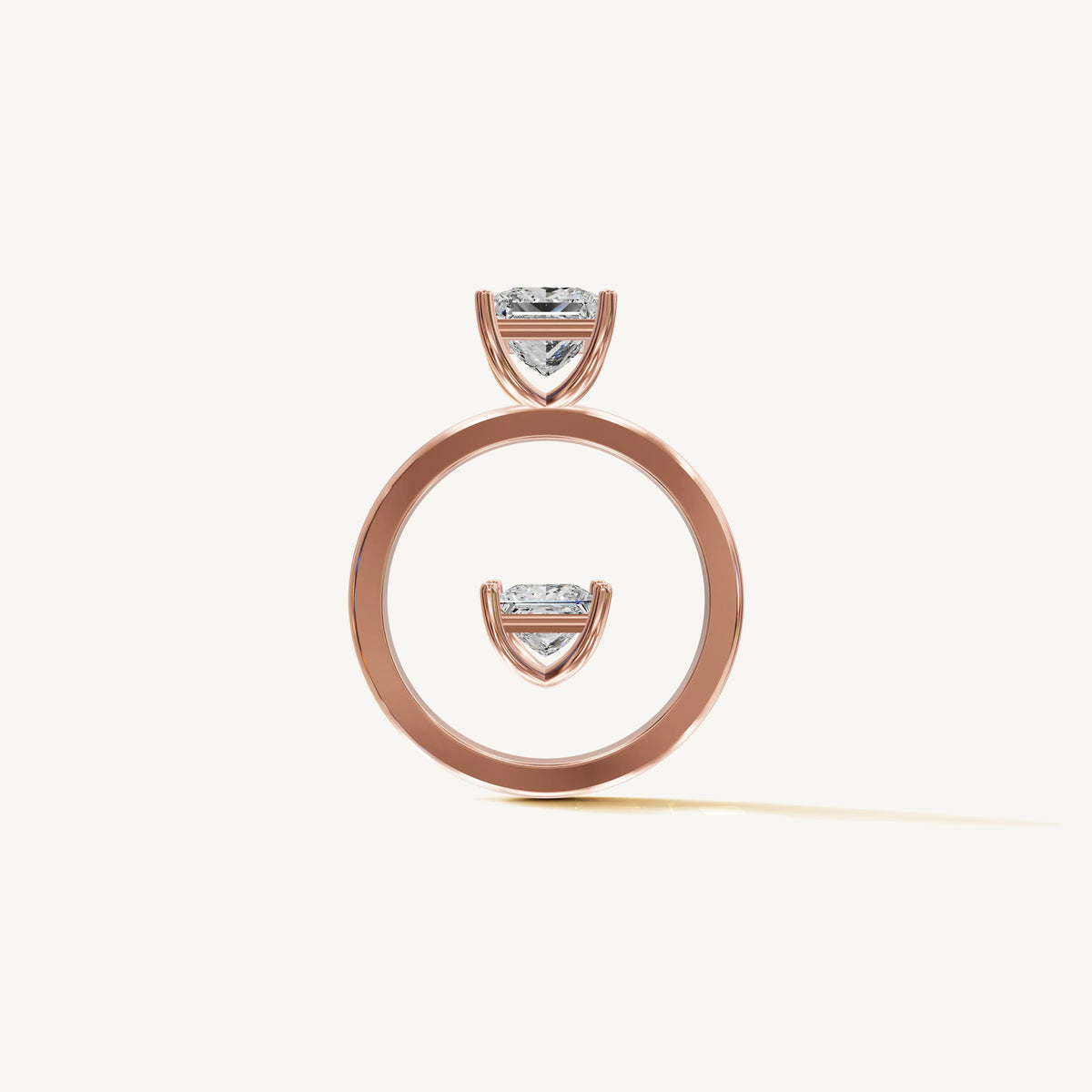Solitaire 4-Prong Ring with 1.5ct Princess Diamond 