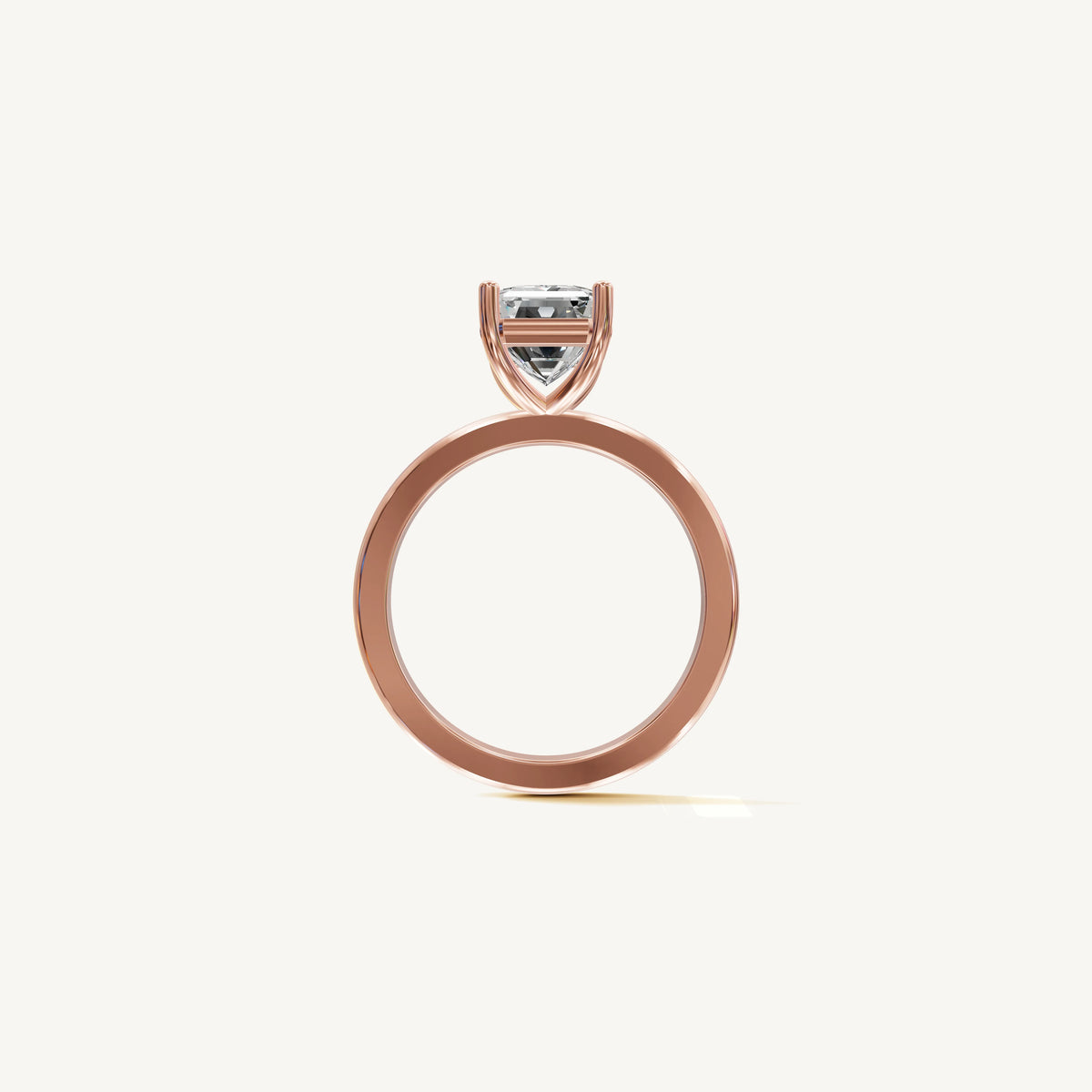 Solitaire 4-Prong Ring with 3ct Emerald Diamond 