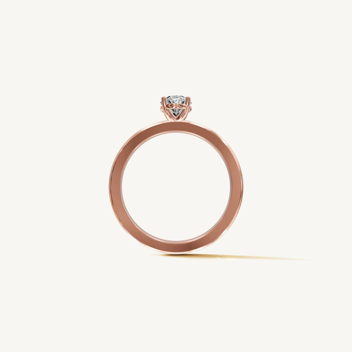 Solitaire 4-Prong Ring with 0.75ct Oval Diamond 