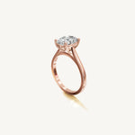 Solitaire Cathedral Ring with 0.75ct Oval Diamond 