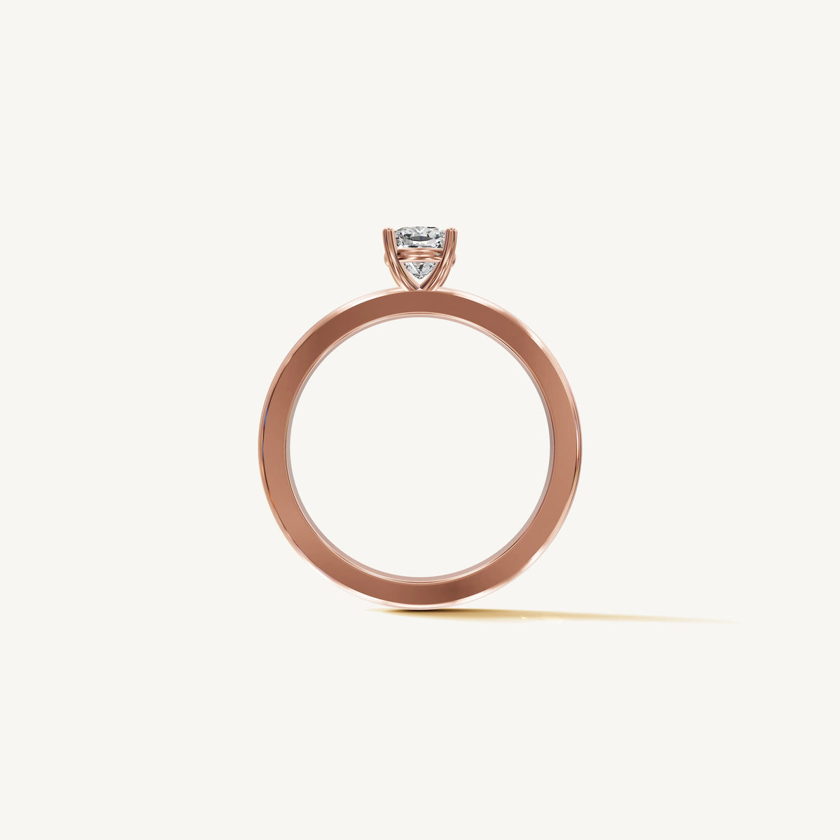 Solitaire 4-Prong Ring with 0.5ct Cushion Diamond 