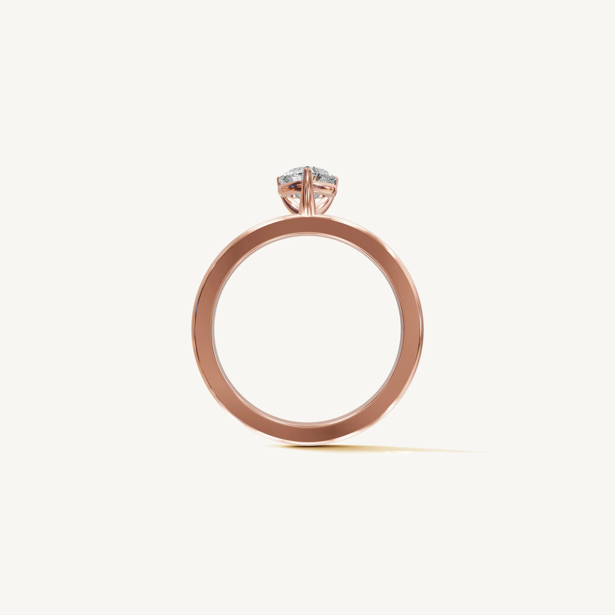 Solitaire 4-Prong Ring with 0.5ct Heart Diamond 