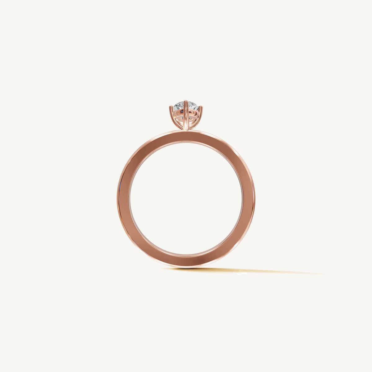 Solitaire 4-Prong Ring with 0.5ct Marquise Diamond 