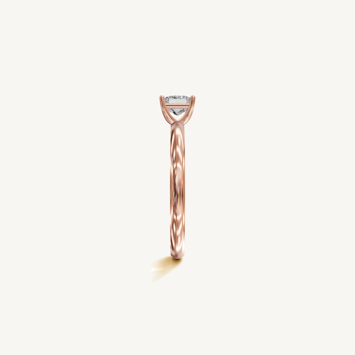 Solitaire 4-Prong Ring with 0.5ct Princess Diamond 