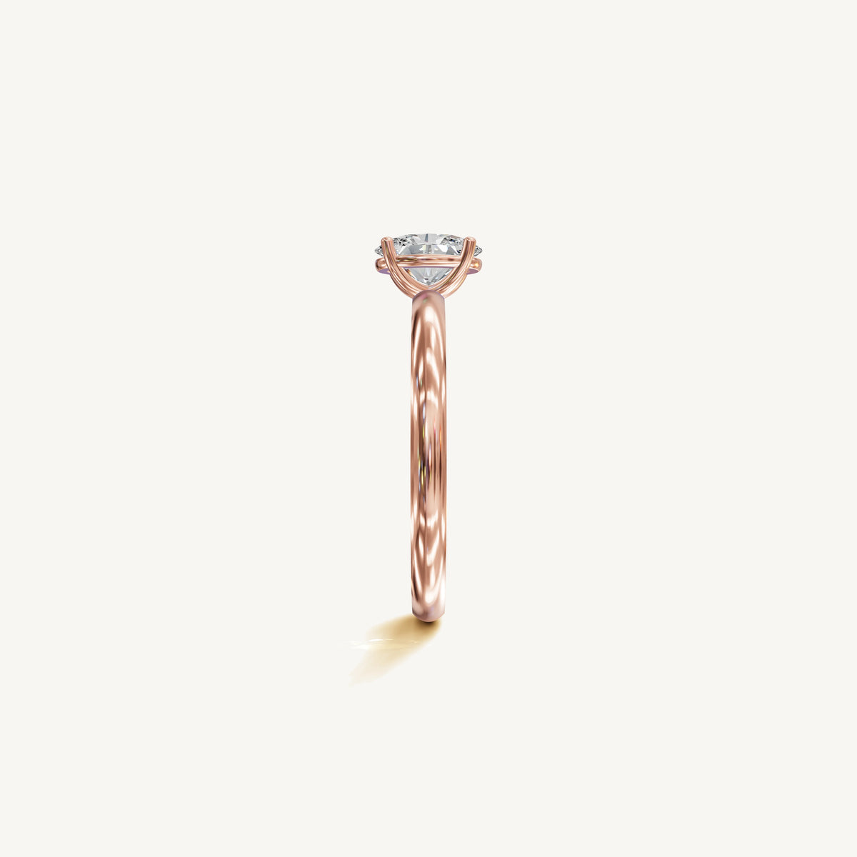 Solitaire 4-Prong Ring with 0.75ct Oval Diamond 