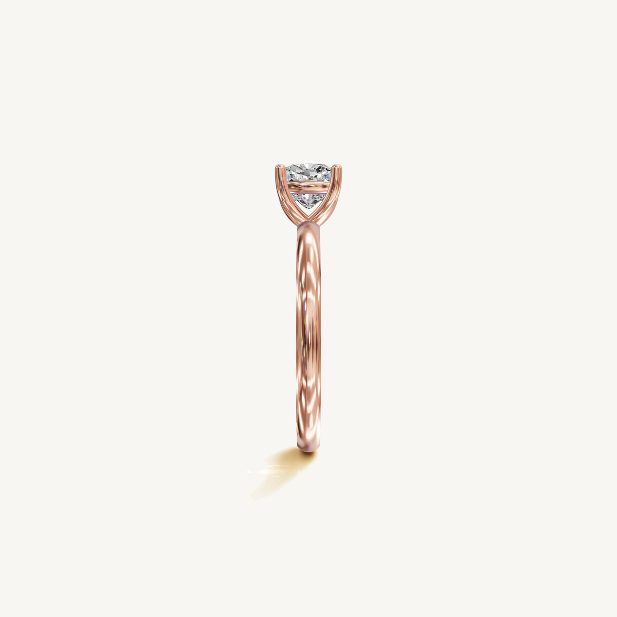 Solitaire 4-Prong Ring with 1ct Cushion Diamond 
