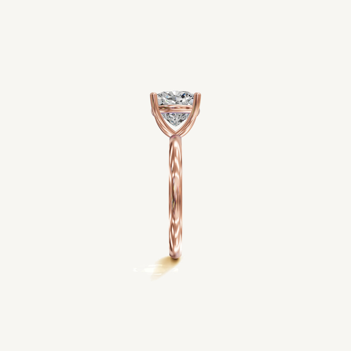 Solitaire 4-Prong Ring with 3ct Cushion Diamond 