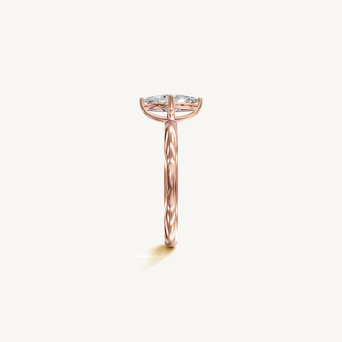 Solitaire 4-Prong Ring with 0.75ct Marquise Diamond 