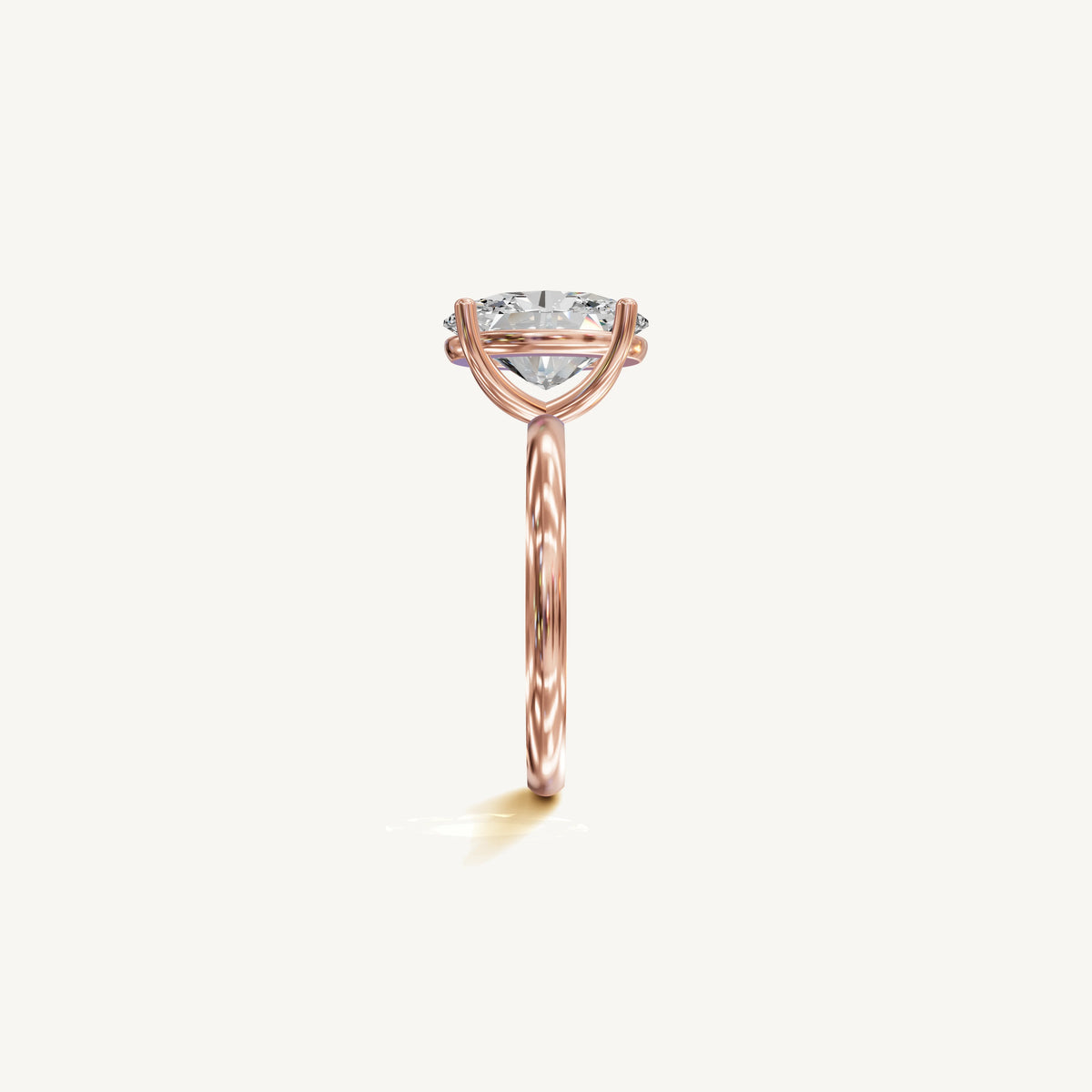 Solitaire 4-Prong Ring with 3ct Oval Diamond 