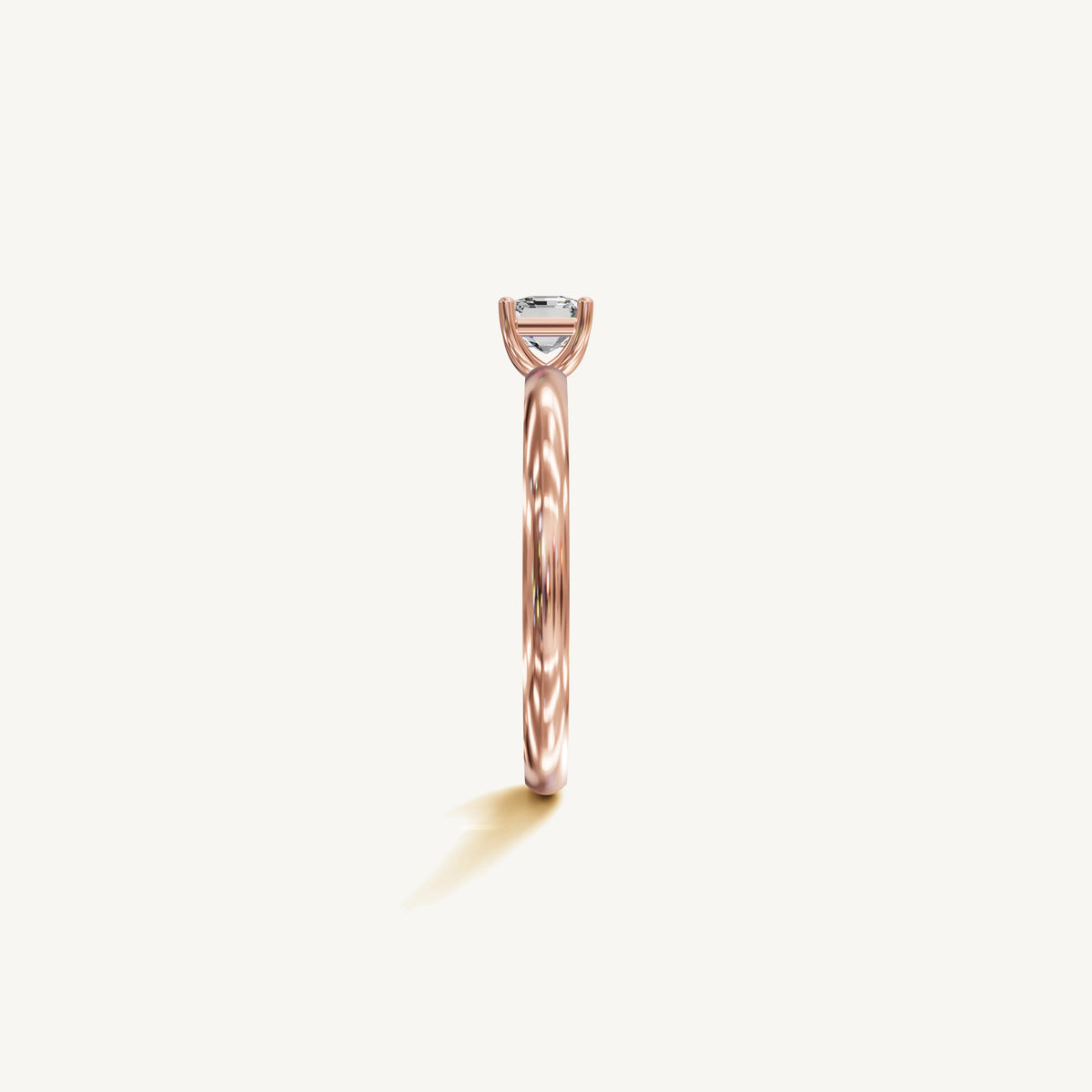 Solitaire 4-Prong Ring with 0.5ct Asscher Diamond 