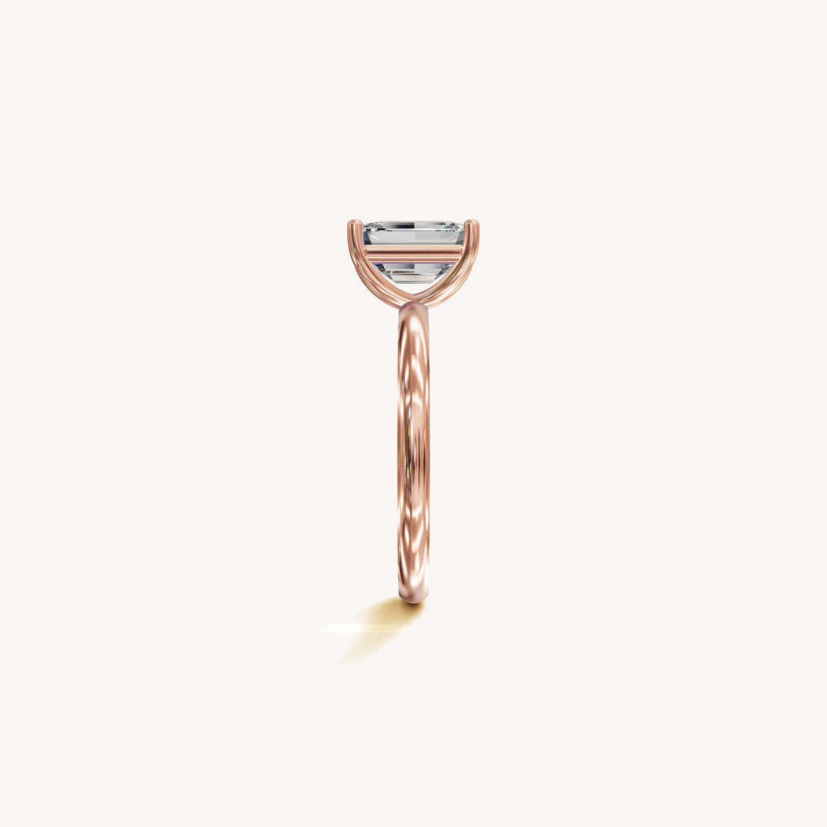 Solitaire 4-Prong Ring with 2ct Emerald Diamond 