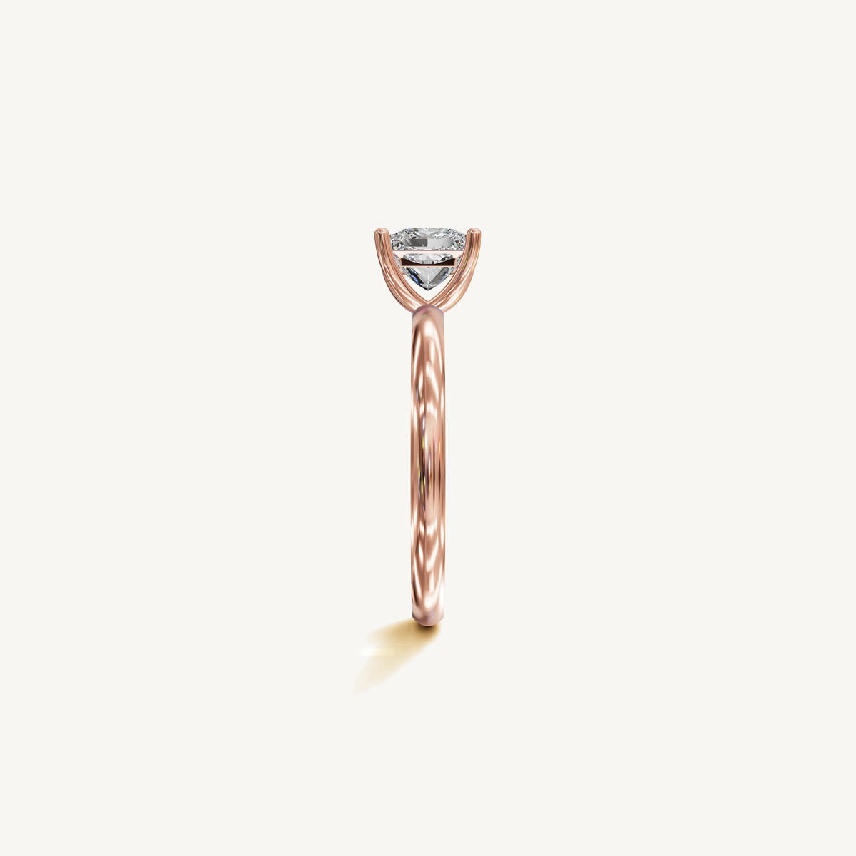 Solitaire 4-Prong Ring with 1ct Princess Diamond 