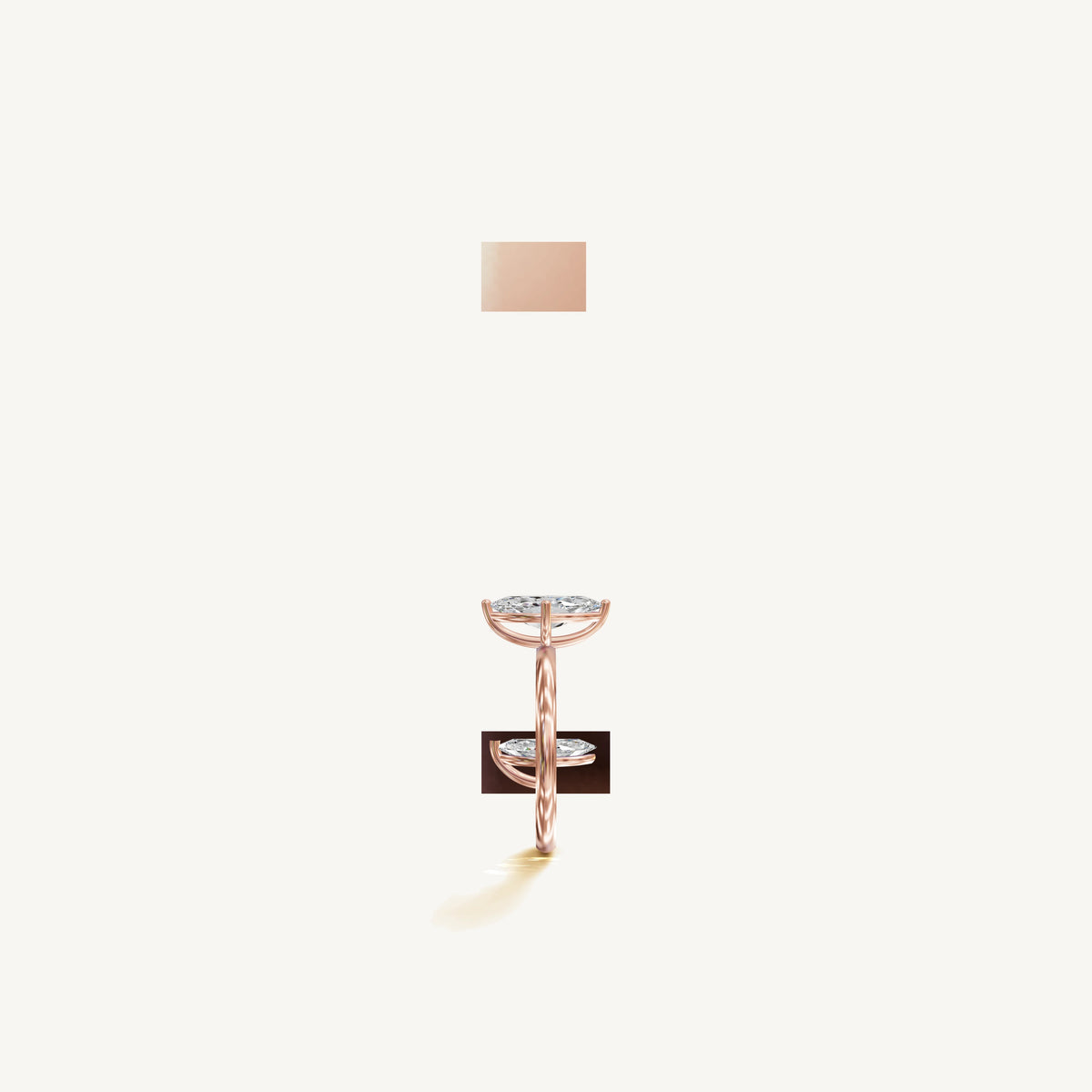 Solitaire 4-Prong Ring with 1.5ct Marquise Diamond 
