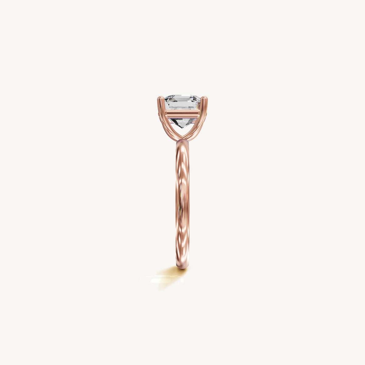 Solitaire 4-Prong Ring with 3ct Asscher Diamond 